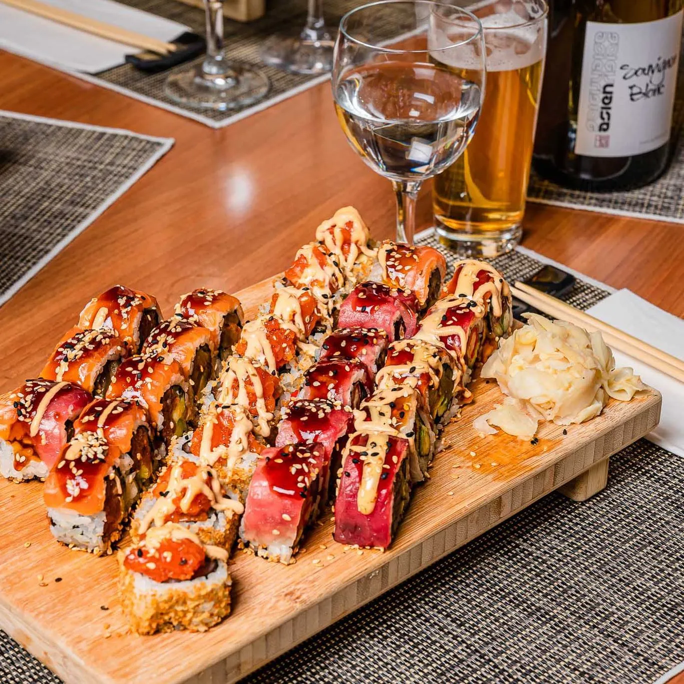 Special Rolls mit Bier und Wein